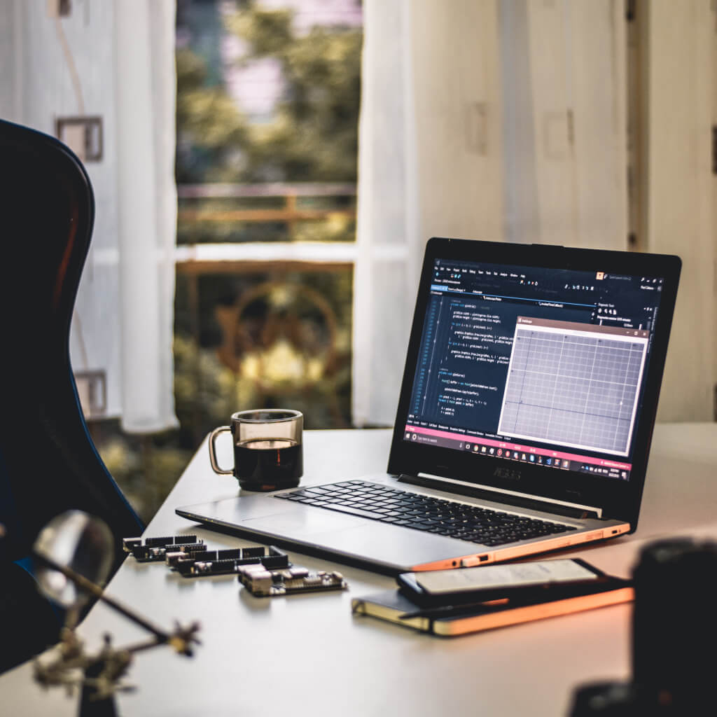 Laptop on table
